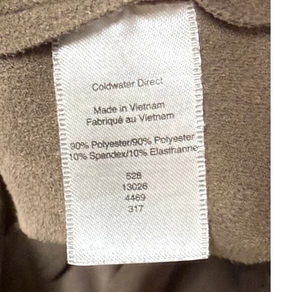 Coldwater Creek 1X Taupe Laser Cut Faux Suede Waterfall Cardigan Sweater Jacket - Picture 9 of 10